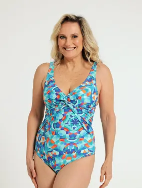 1 Piece Across Bust Swimwear - Blue