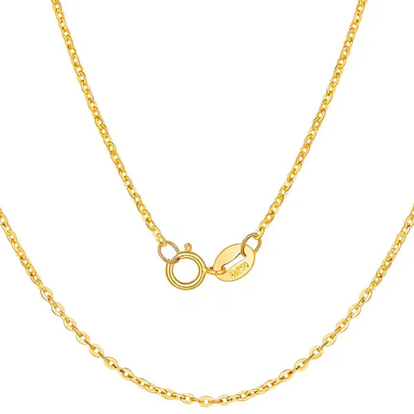 18 INCHES 18KT SOLID GOLD CABLE CHAIN