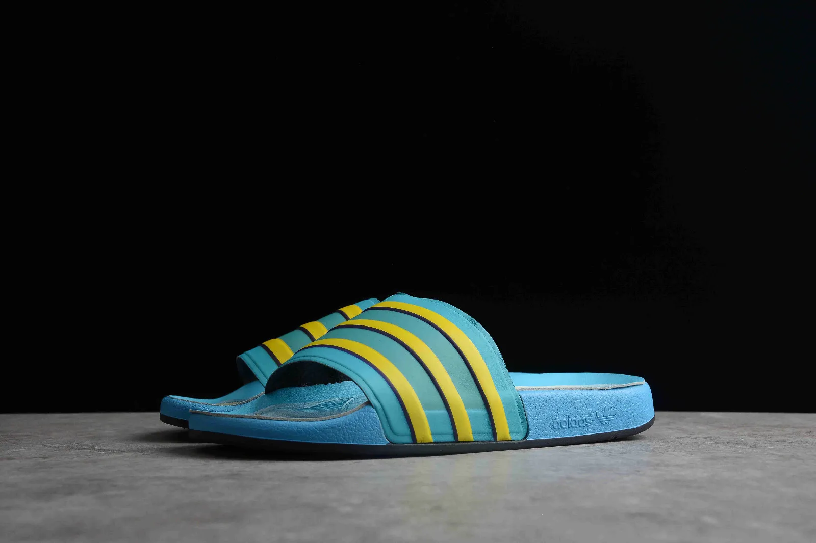 Adidas Adilette Premium Slides light Aqua Bright Yellow Purple FX4379