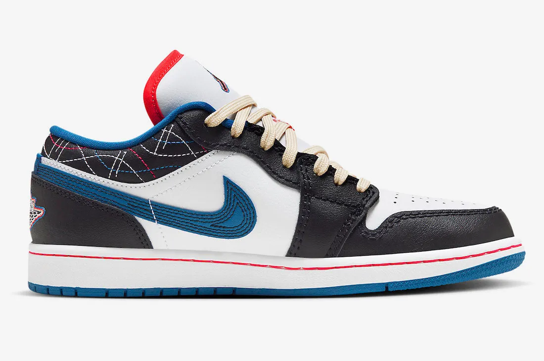 Air Jordan 1 Low SE Industrial Blue White Black Siren Red FV3622-141