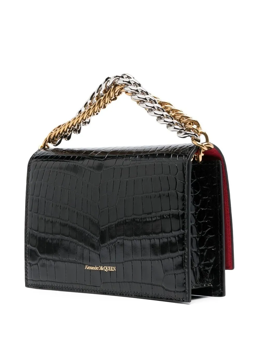 Alexander McQueen Small Skull Bag With Chain in Black