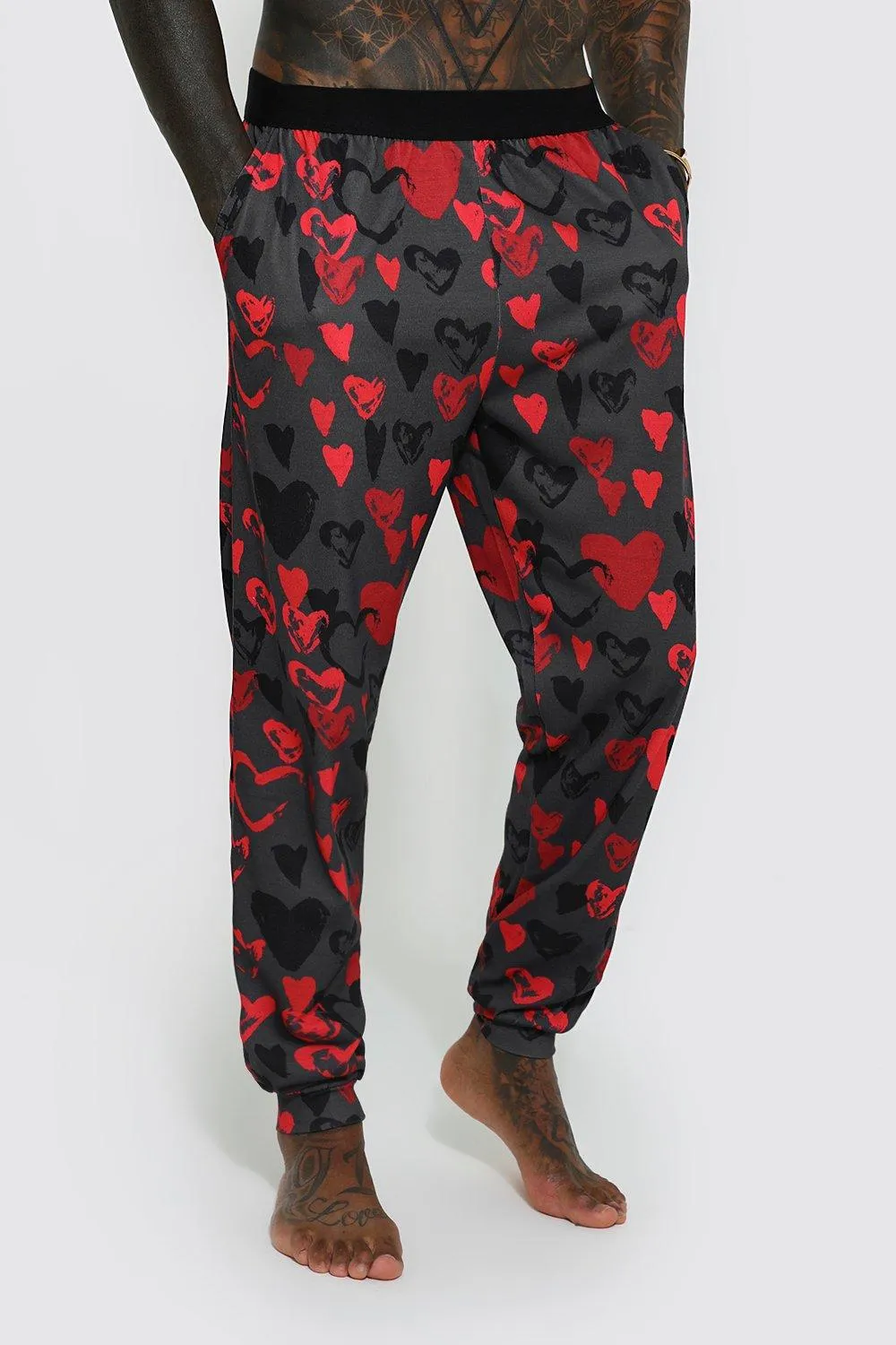 All Over Print Heart Loungewear Pants