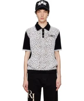 Amiri Black M.A. Leopard Polo