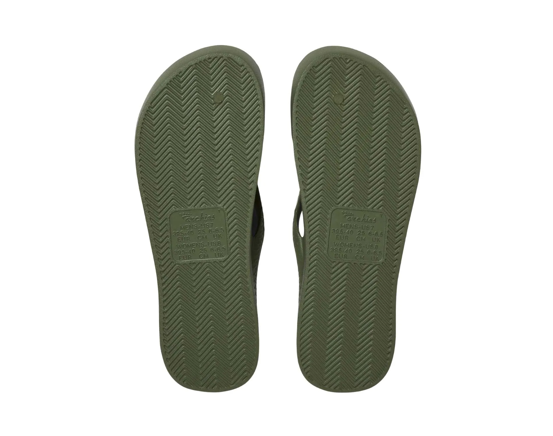 Archies Arch Support Thongs Khaki