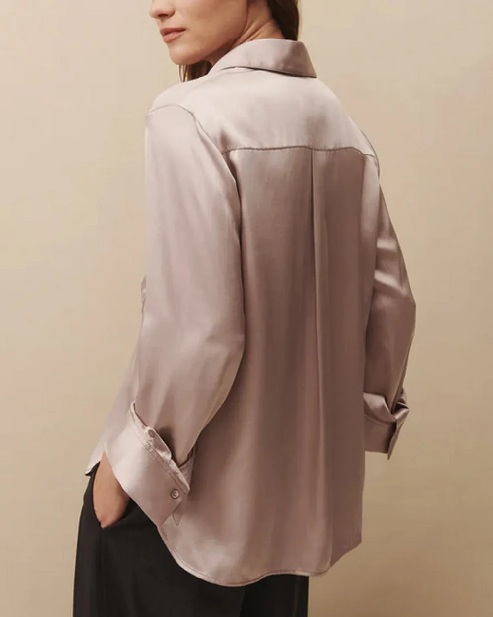 Arctic Dust Silk Boyfriend Shirt