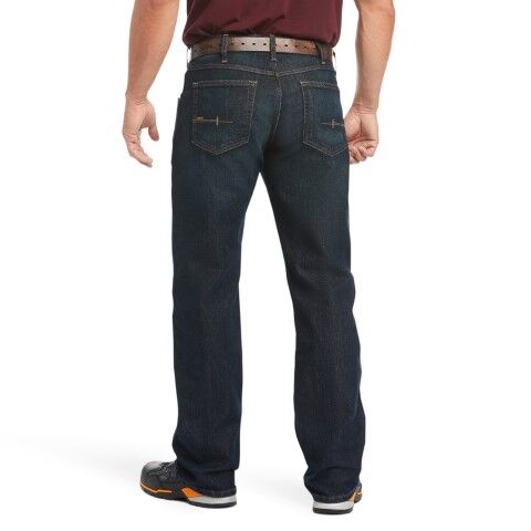 Ariat Men's Rebar M5 Straight DuraStretch Edge Stackable Straight Leg Jean in Blackstone