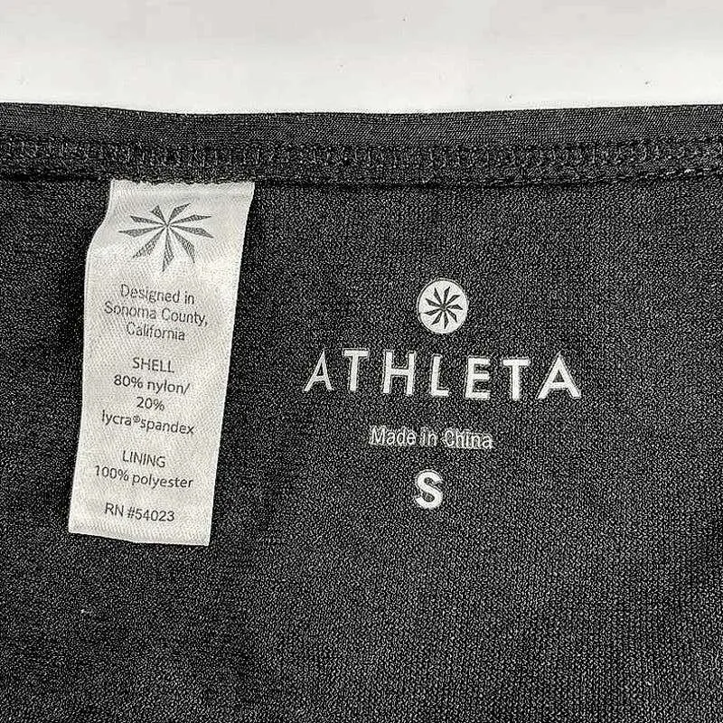 Athleta Black Side Tie Low Rise  Beachwear Bikini Bottom Swimsuit Swimwear Sz S