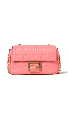 Baguette Chain Midi Bag - Peach Pink