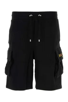 Balmain Black Cotton Bermuda Shorts