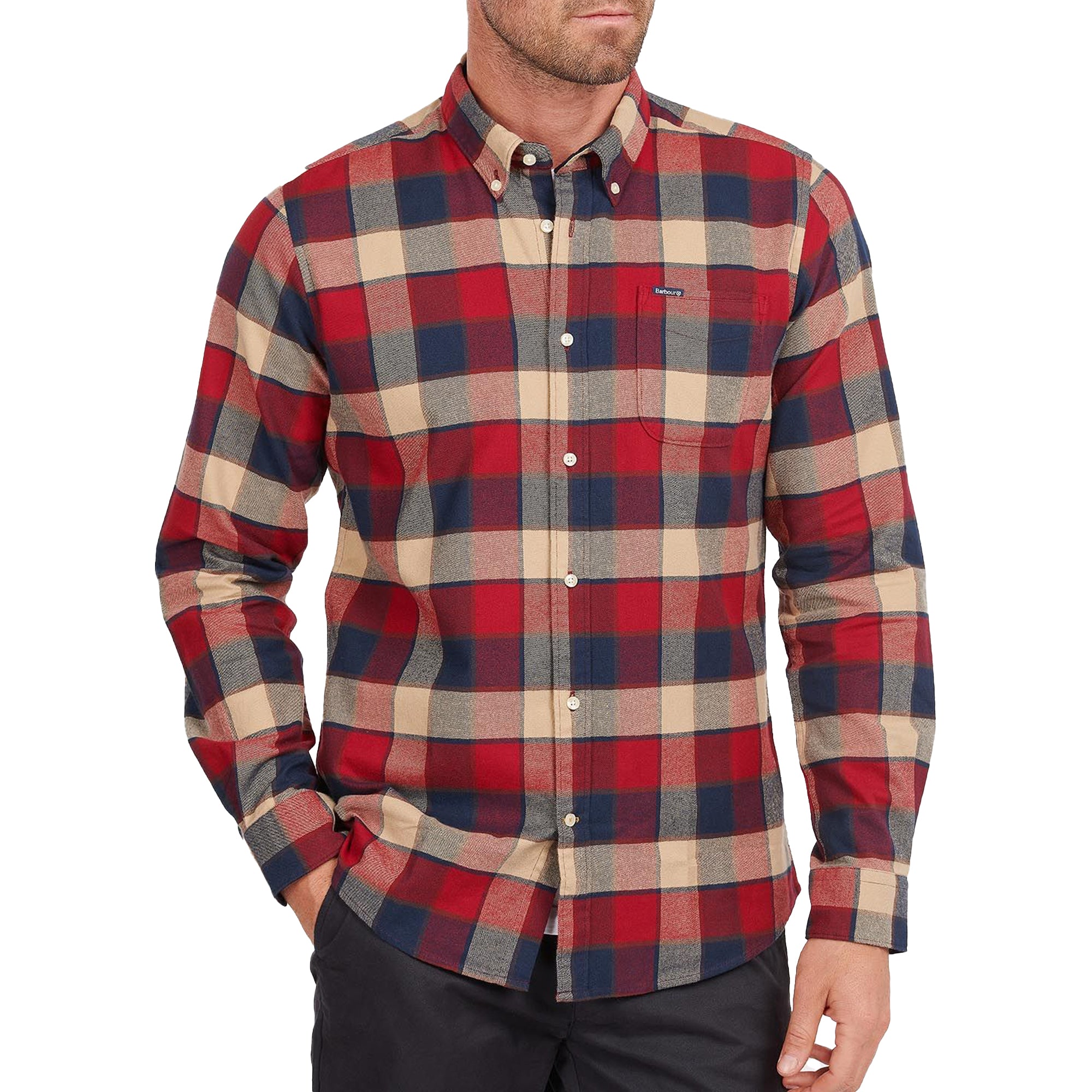 Barbour Valley Tailored Shirt - Rich Red