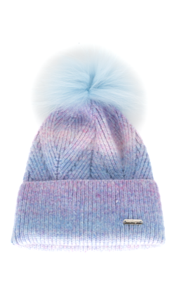 Bari Lynn Ombre Cuff Pom Hat - Blue