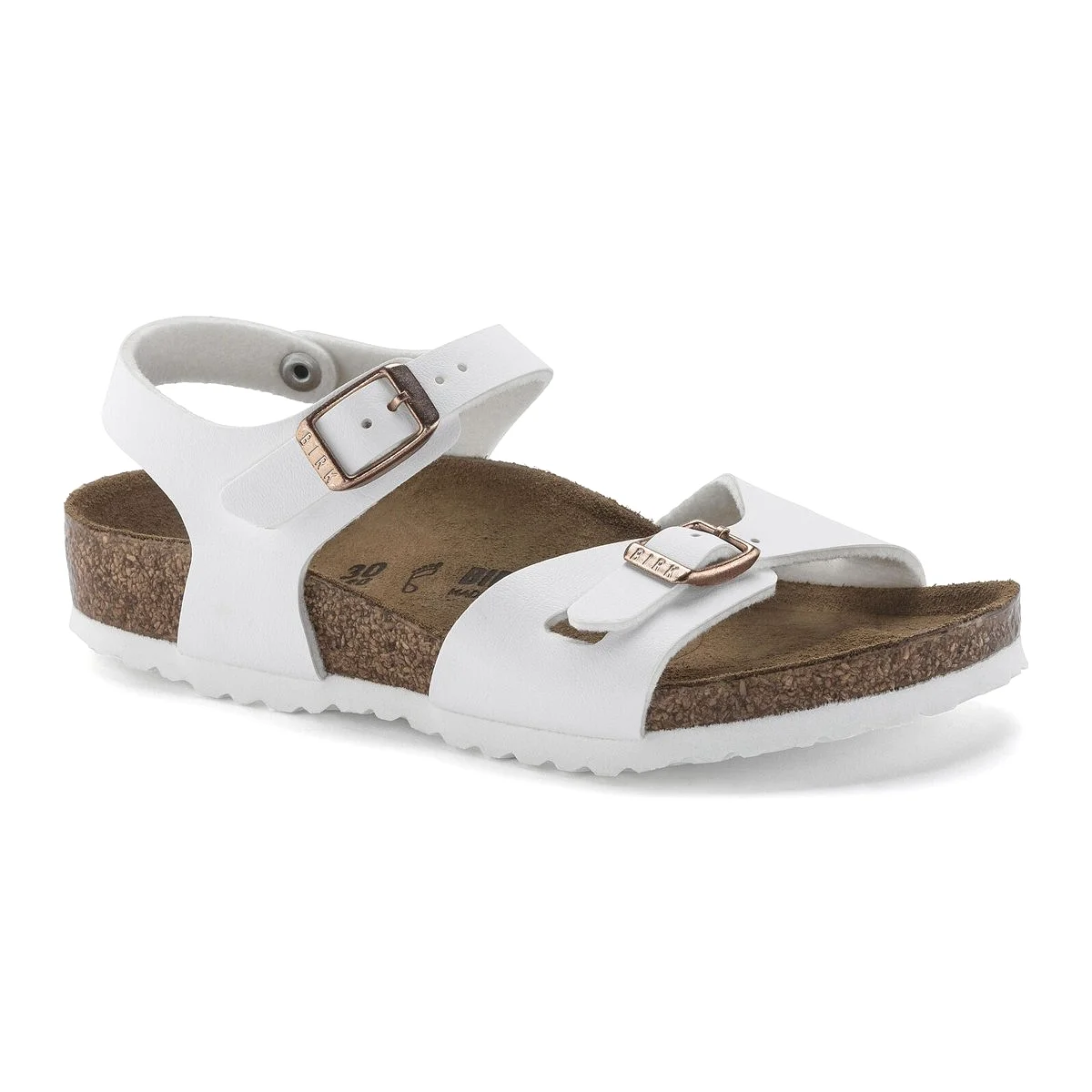 Birkenstock Girl's Rio White Birko-Flor