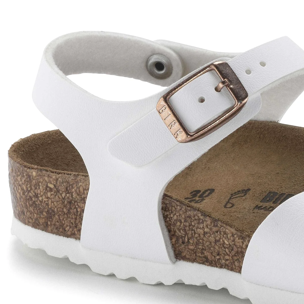 Birkenstock Girl's Rio White Birko-Flor