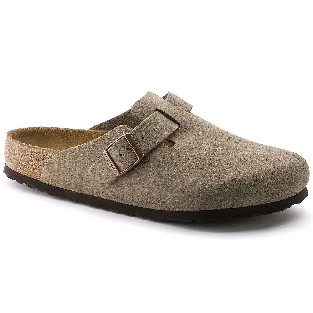 Birkenstock Men's Boston Soft Footbed Taupe Suede