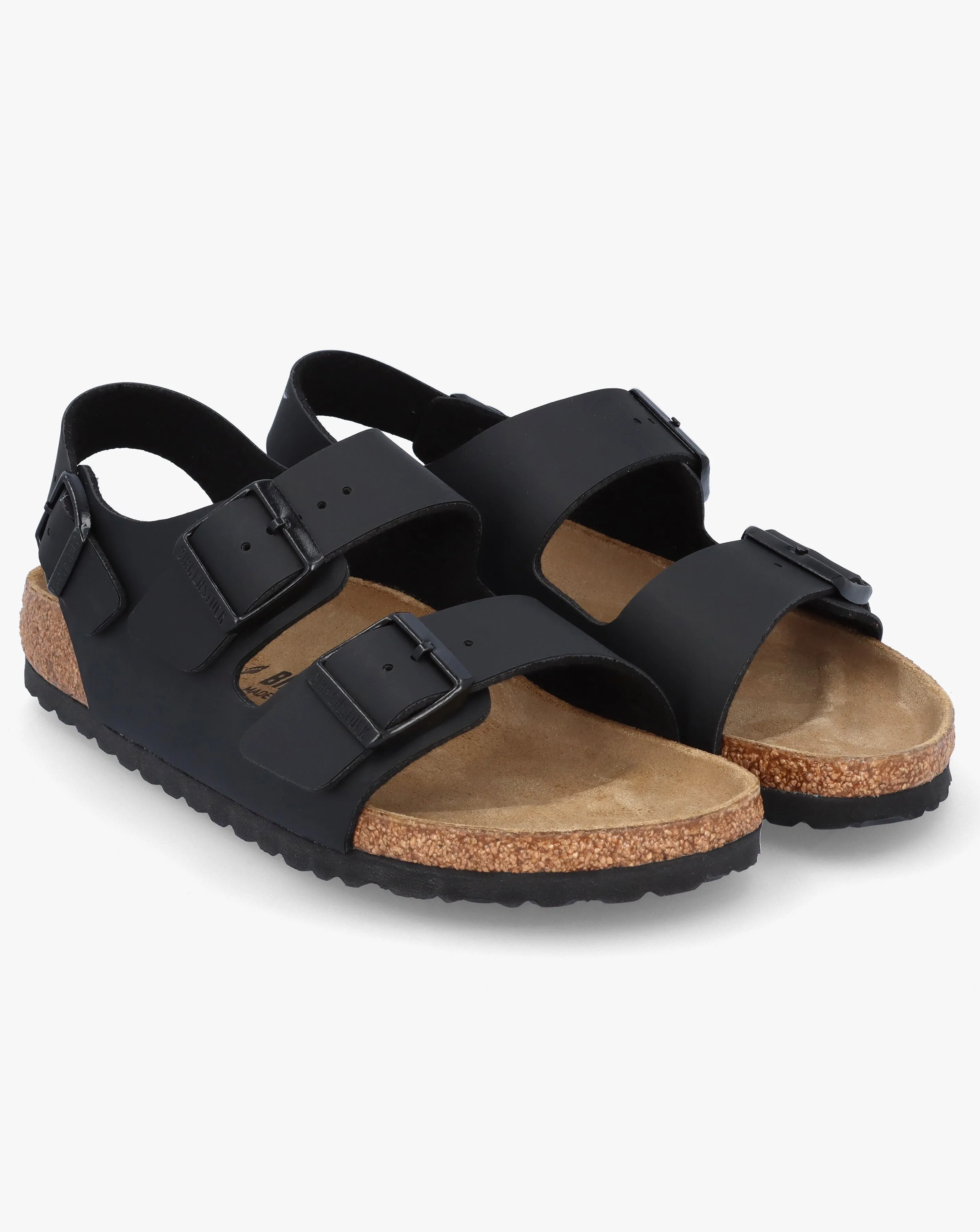 Birkenstock Milano Black Birko-Flor Sandals Narrow Width | Simply Be