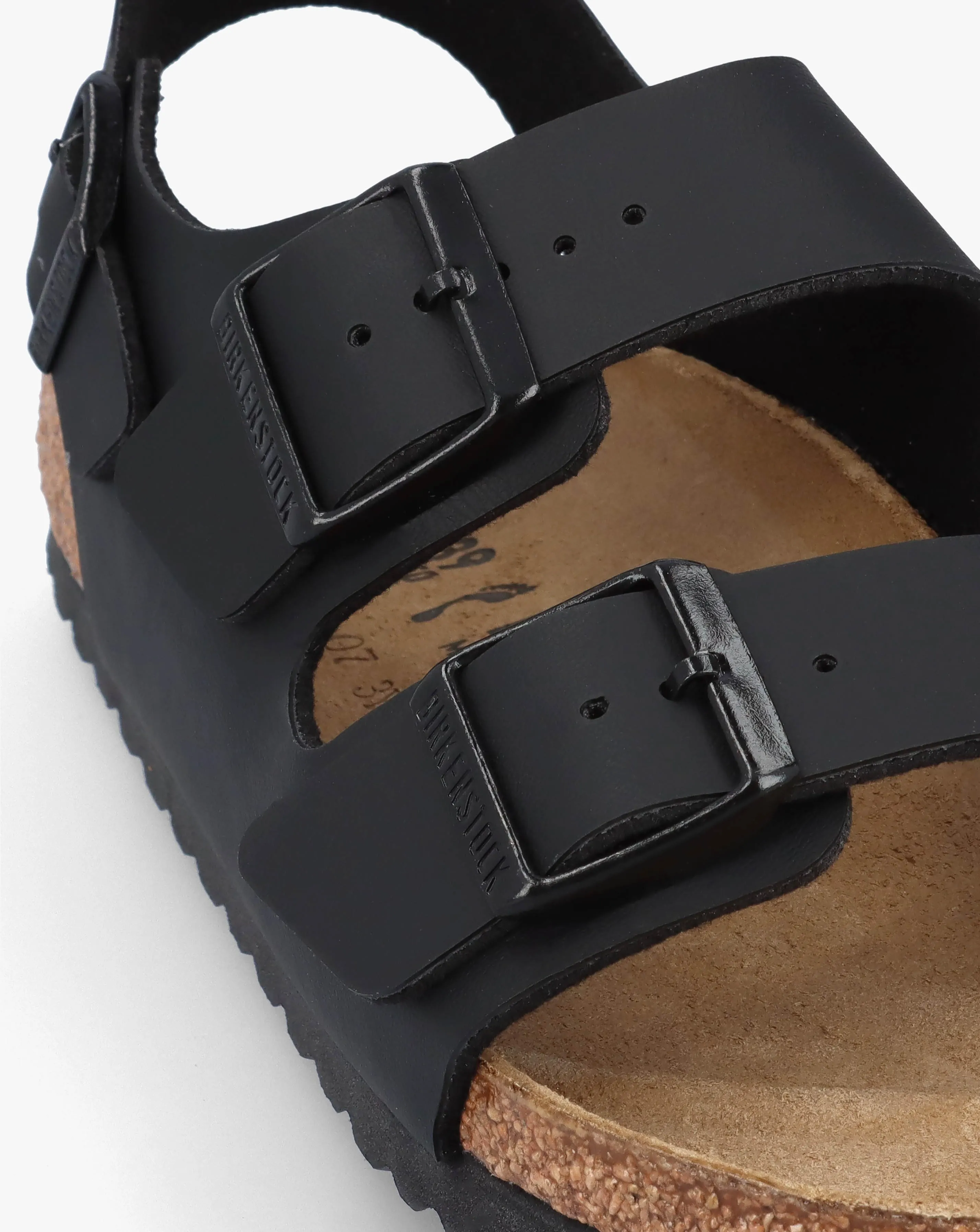 Birkenstock Milano Black Birko-Flor Sandals Narrow Width | Simply Be