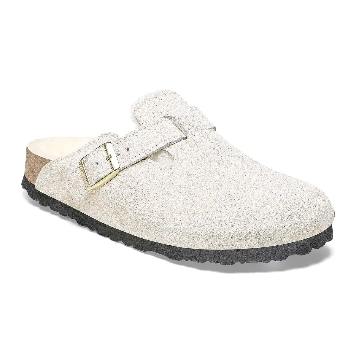 Birkenstock Women's Boston Shearling Antique White Suede