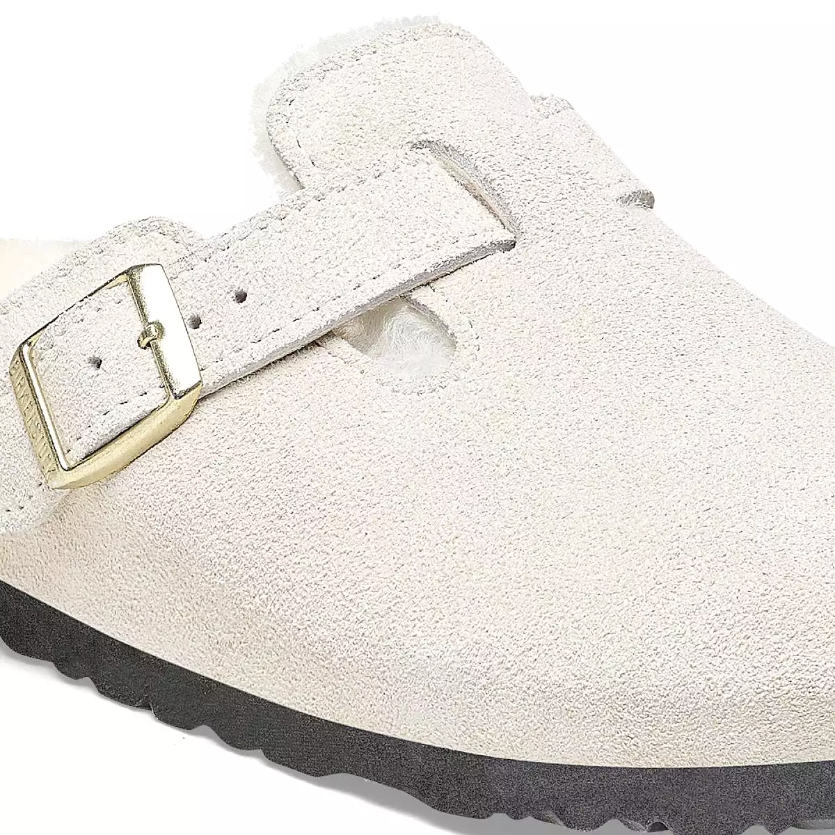 Birkenstock Women's Boston Shearling Antique White Suede