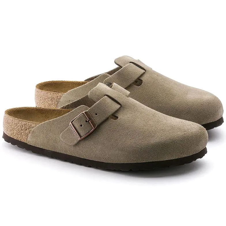 Birkenstock Women's Boston Soft Footbed Taupe Suede