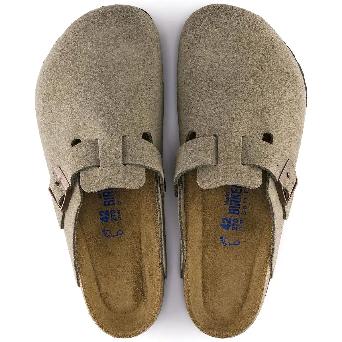 Birkenstock Women's Boston Soft Footbed Taupe Suede