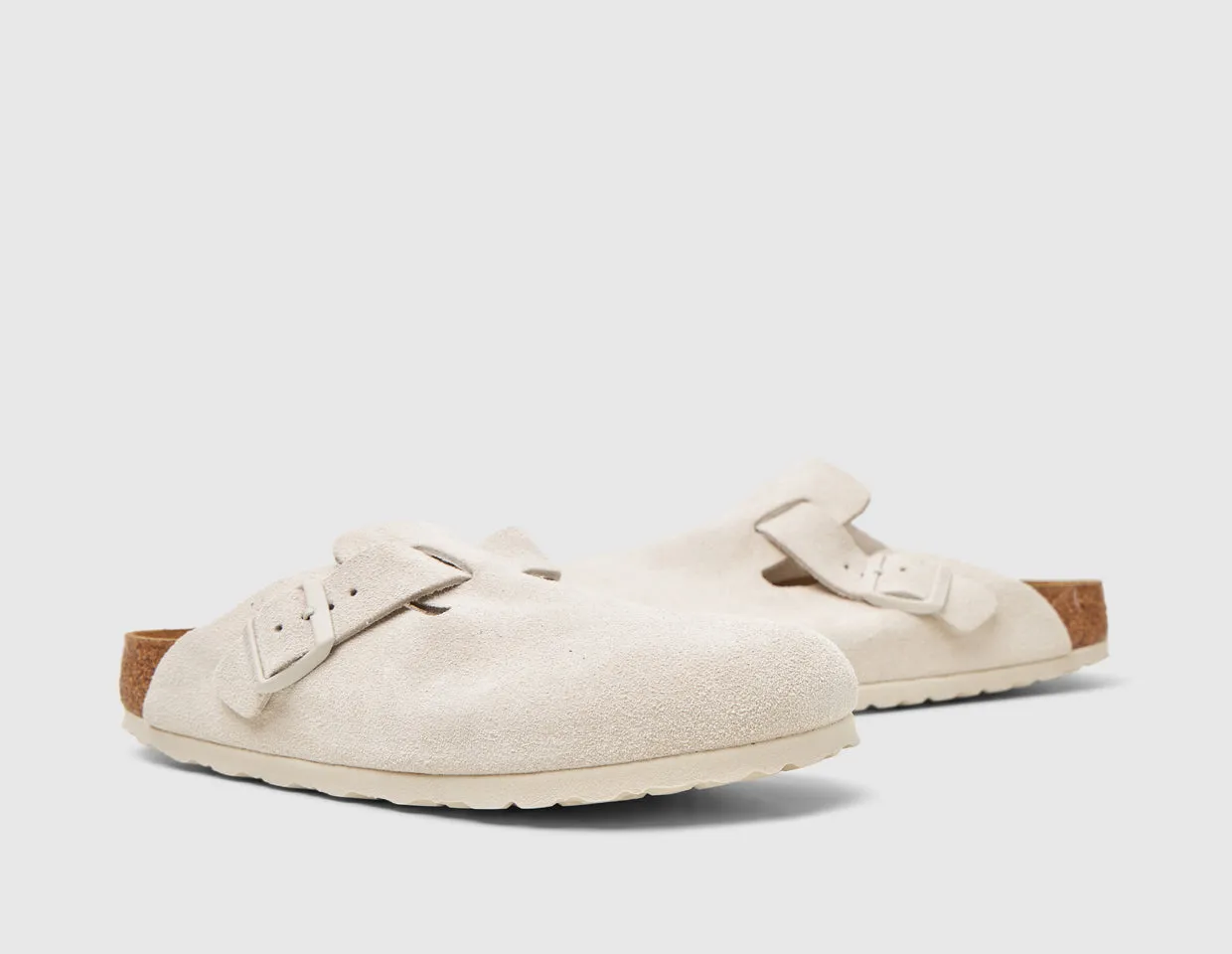 Birkenstock Women's Boston Suede / Antique White