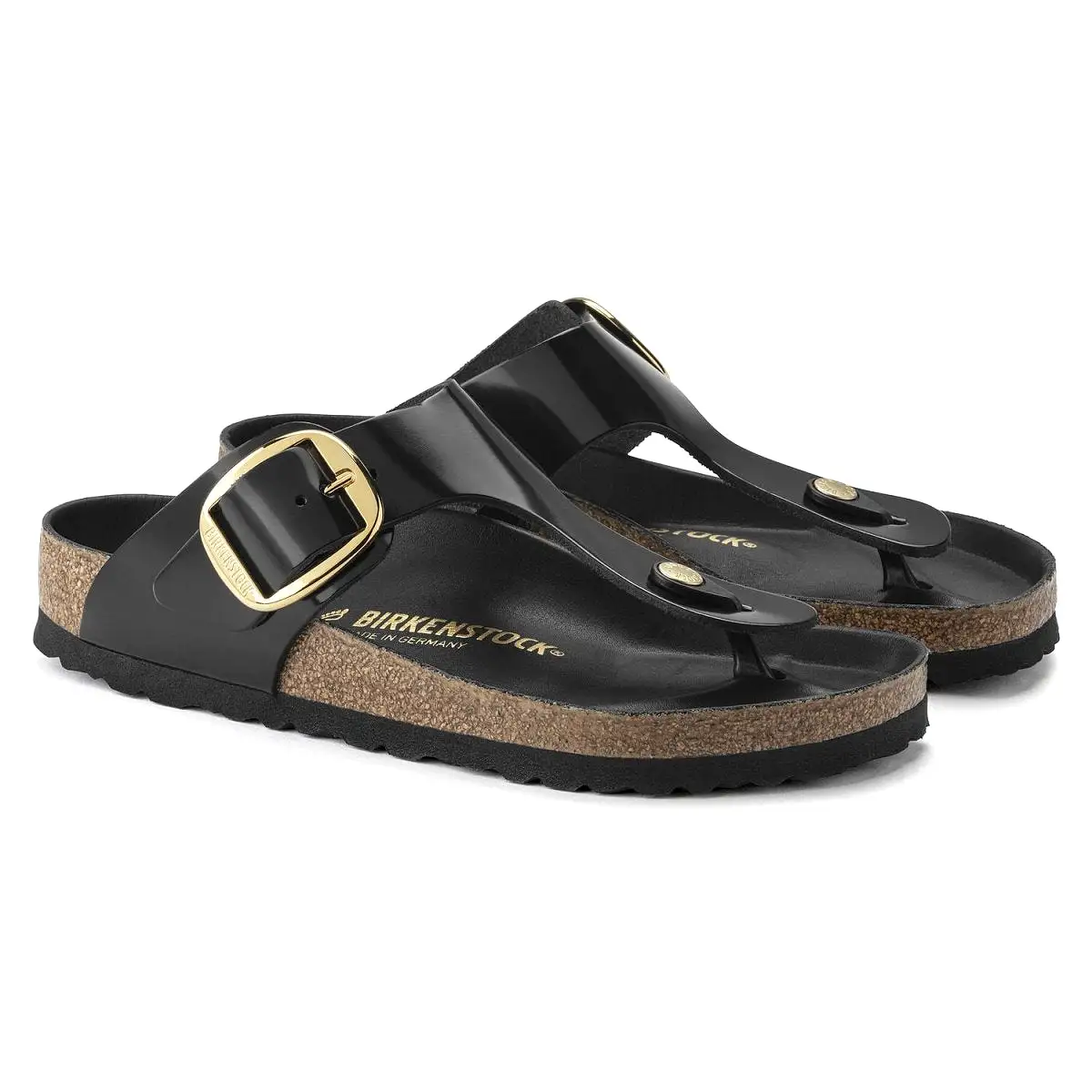 Birkenstock Women's Gizeh Big Buckle High Shine Black Leather