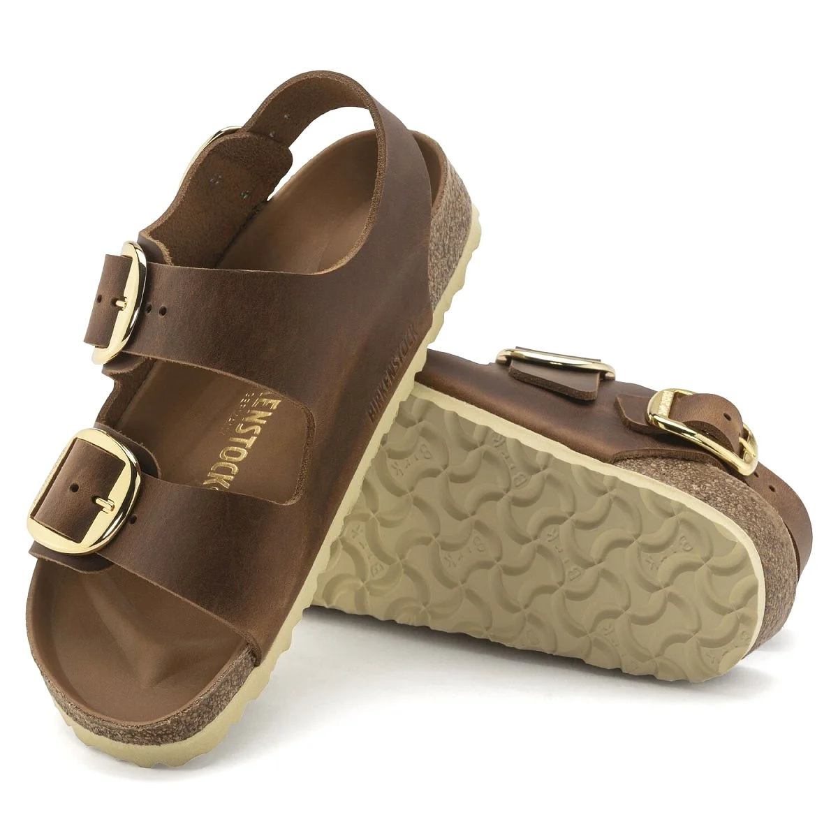 Birkenstock Women's Milano Big Buckle Cognac Oiled Leather