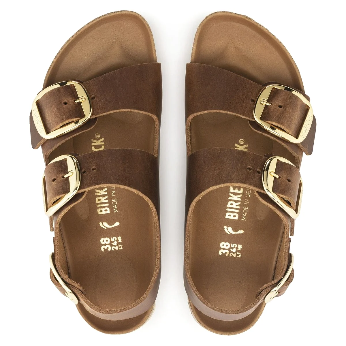 Birkenstock Women's Milano Big Buckle Cognac Oiled Leather