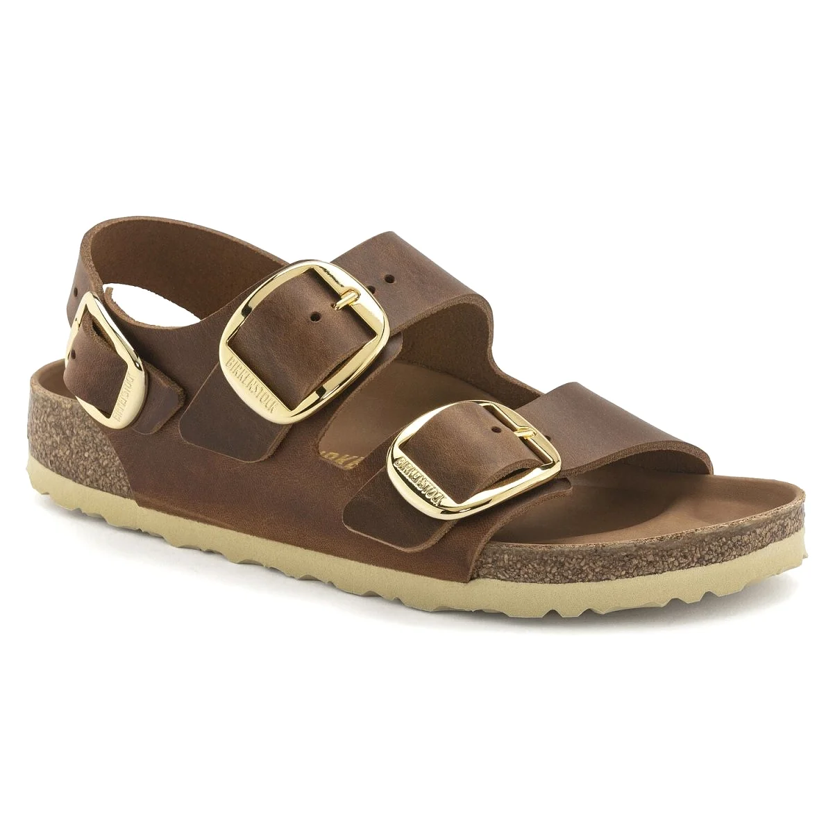 Birkenstock Women's Milano Big Buckle Cognac Oiled Leather