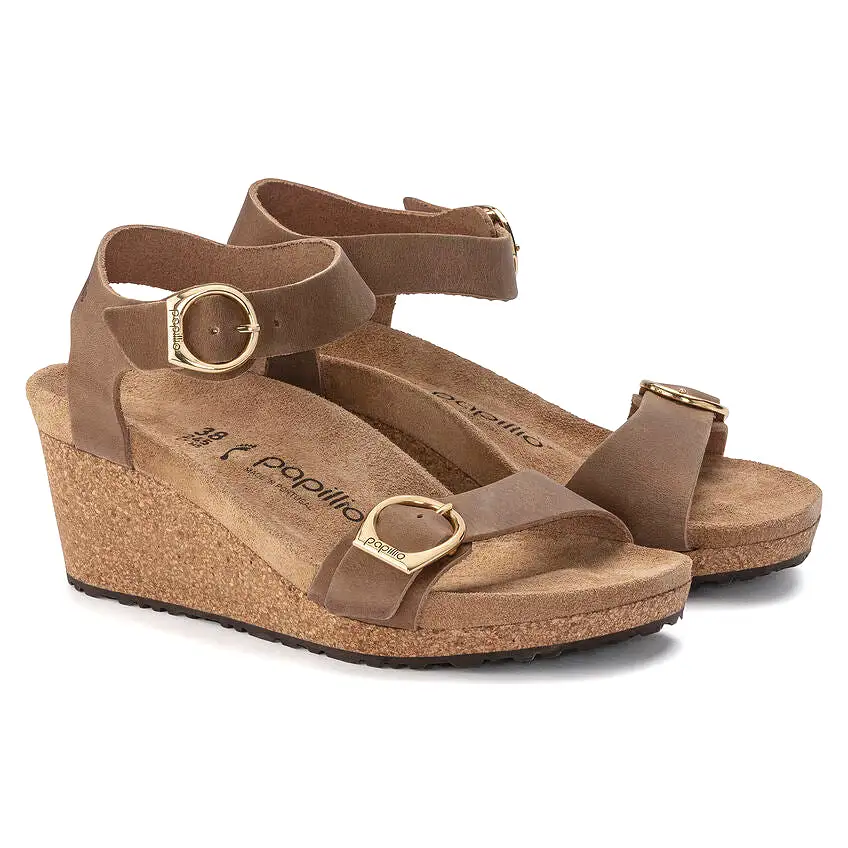 'Birkenstock' Women's Soley Ring-Buckle Oiled Leather Sandal - Cognac