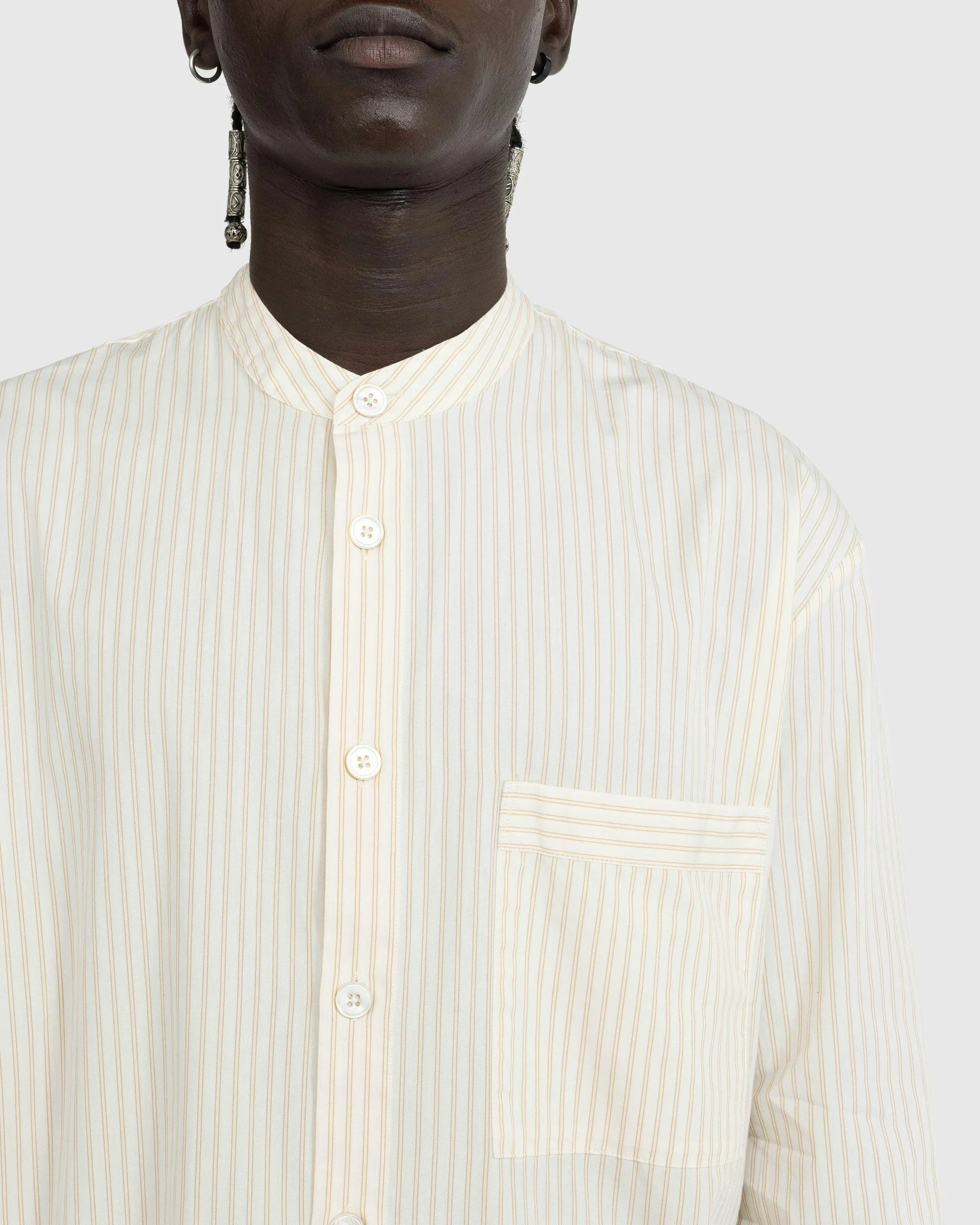 Birkenstock x Tekla – Poplin Pyjama Shirt Wheat Stripes | Highsnobiety Shop