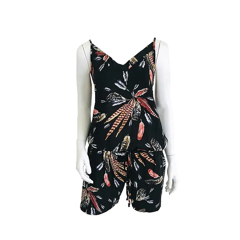 Black Floral Play Suit