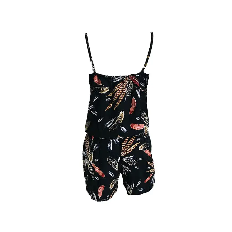 Black Floral Play Suit