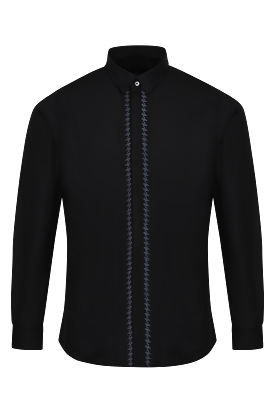 Black on Black Houndstooth Shirt