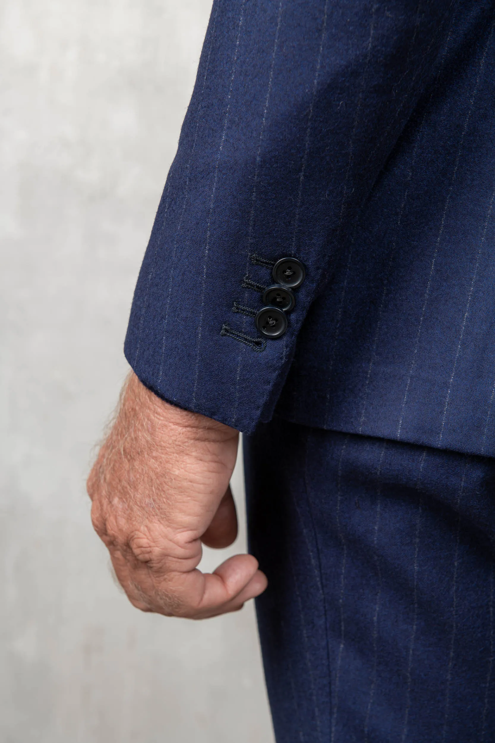 Blue striped flannel suit Soragna Capsule Collection - Made in Italy