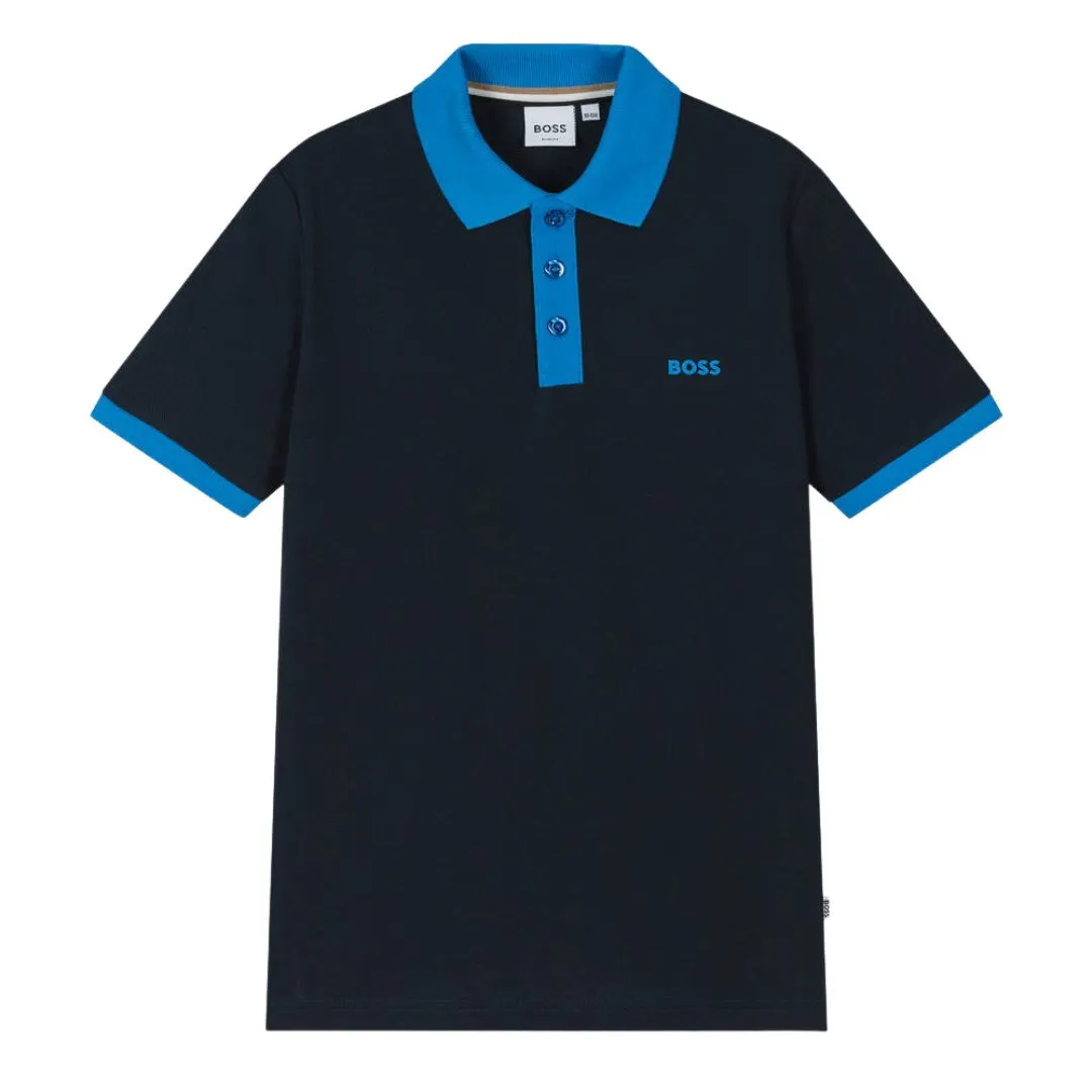 Boss Polo Shirt Blue & Black