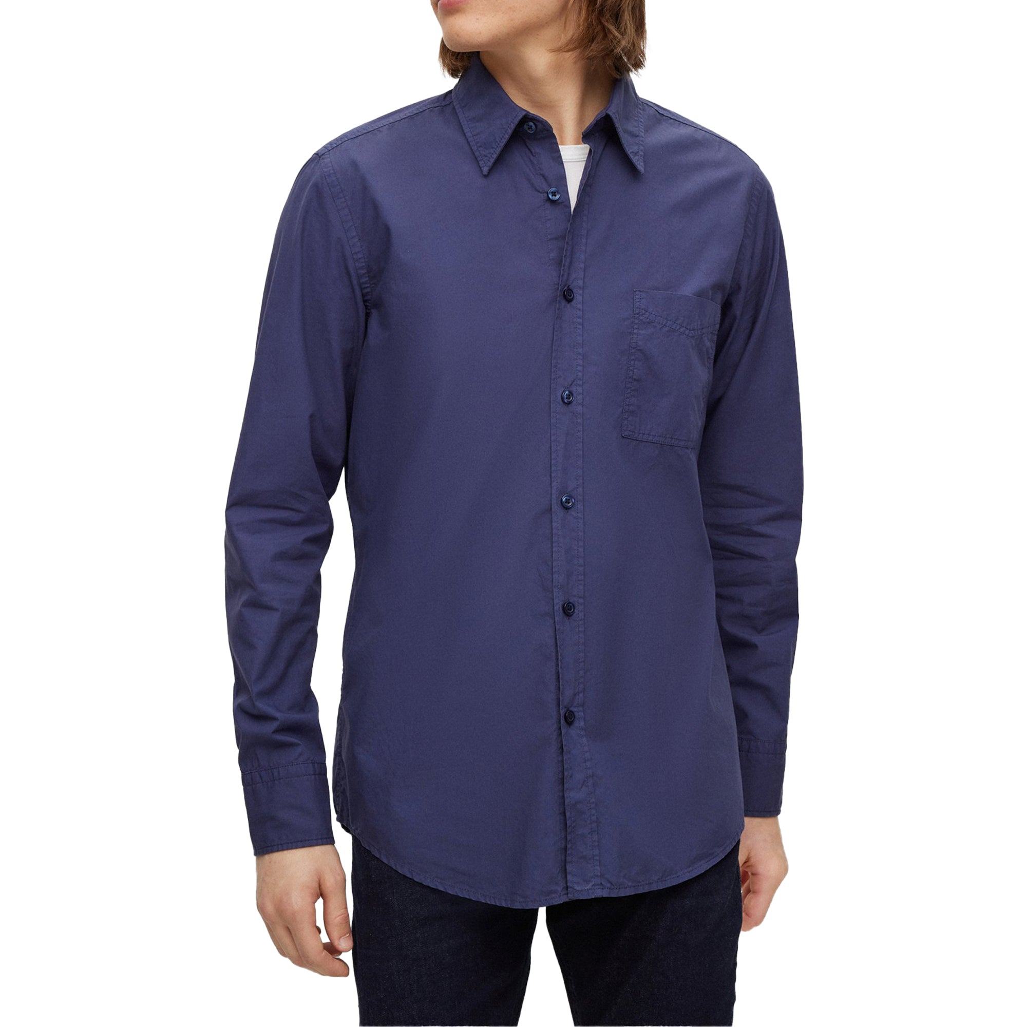 Boss Relegant 6 Poplin LS Shirt - Navy