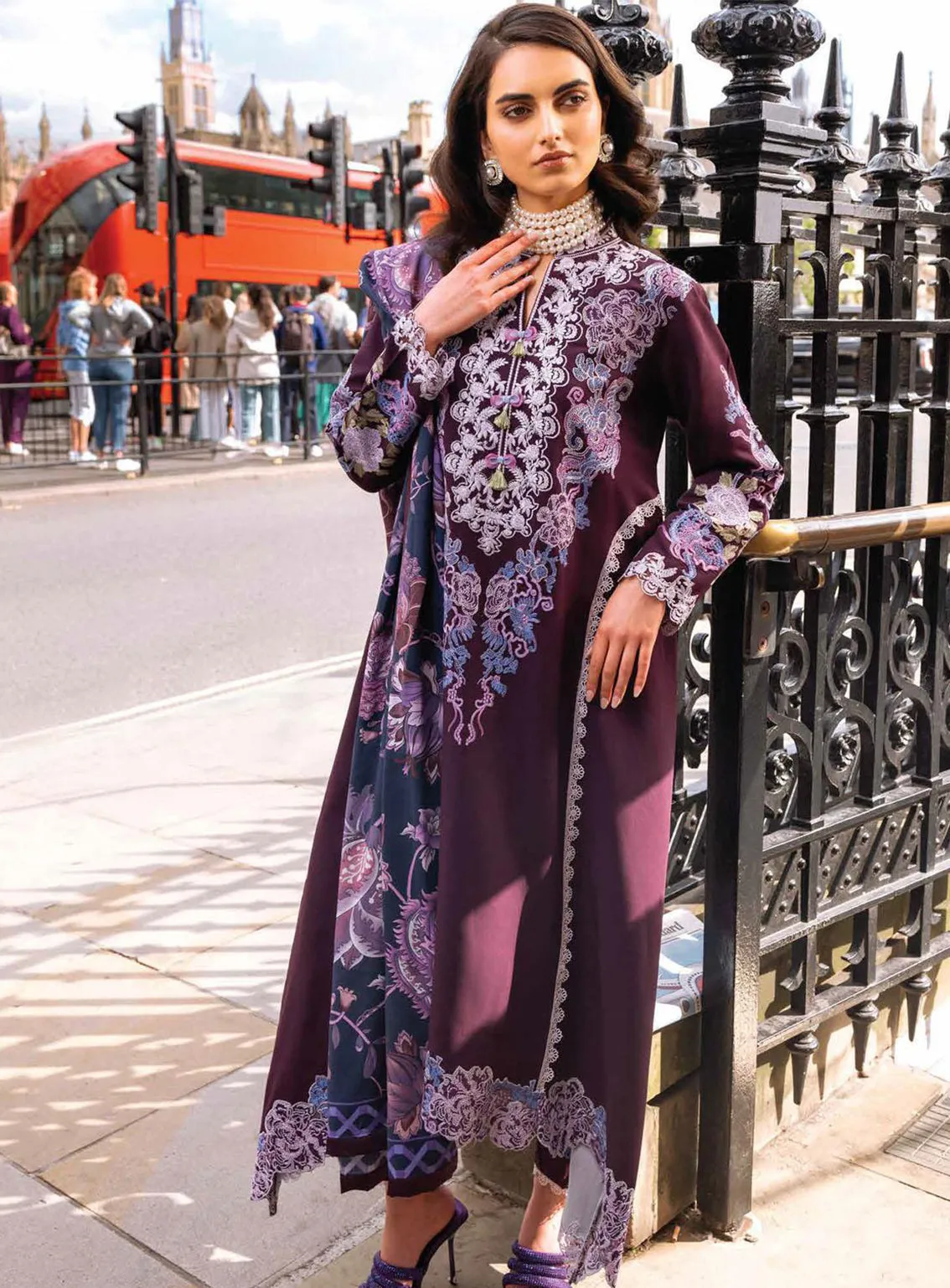 Broadway Showtime By Mushq Embroidered Linen Unstitched 3 Piece Suit - 15 PICCADILLY