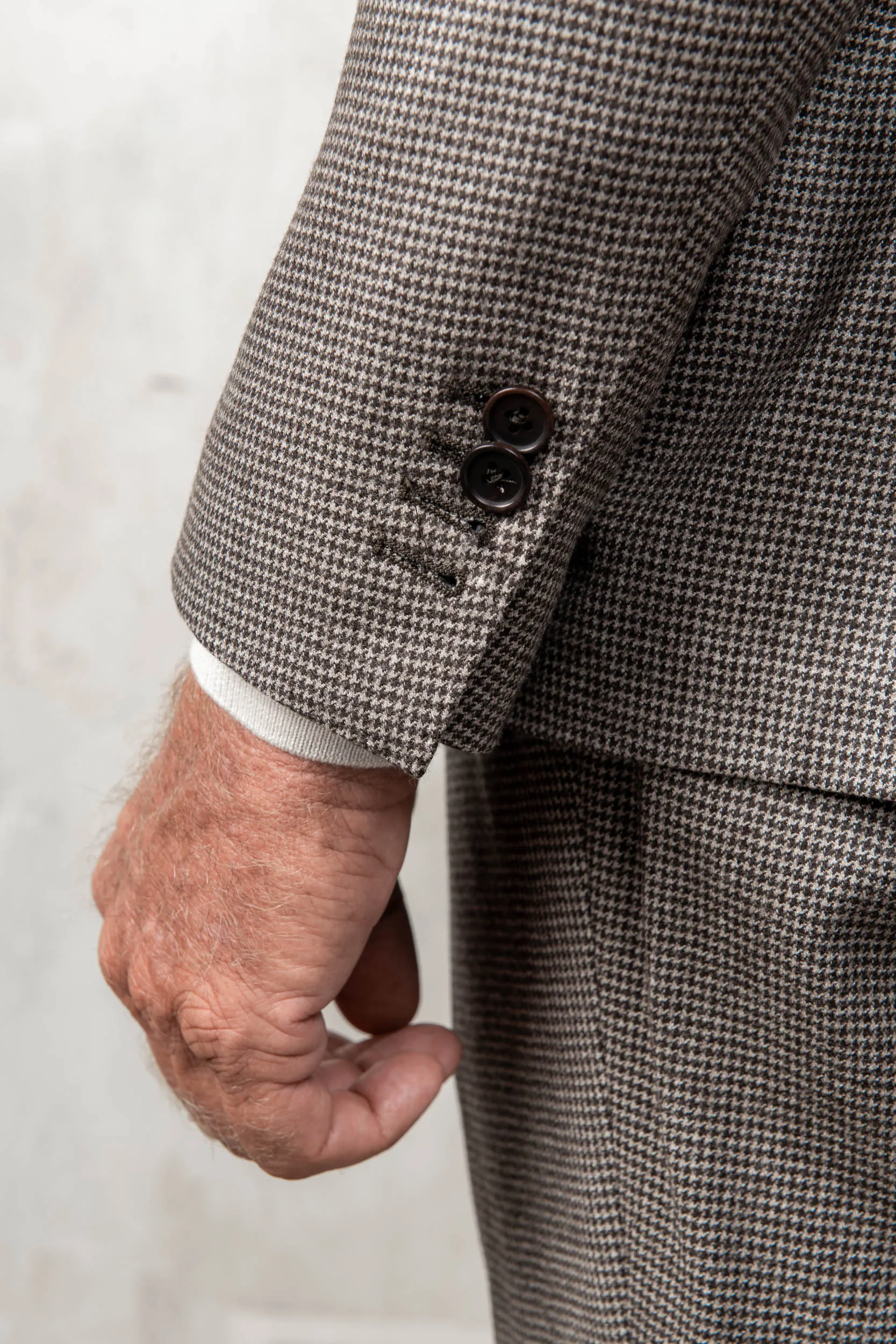 Brown houndstooth suit Soragna Capsule Collection - Made in Italy