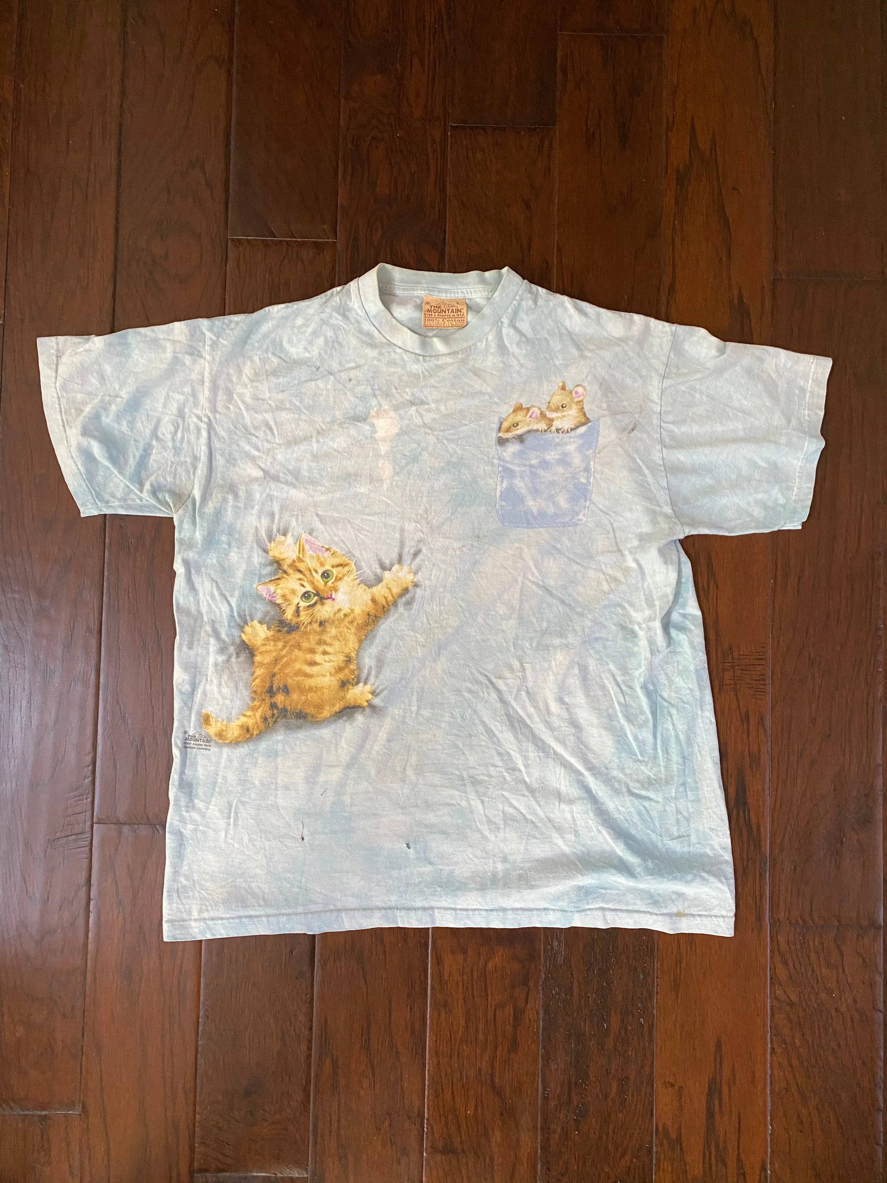 Cat & Mouse 2001 Tie-Dye Vintage Distressed T-shirt