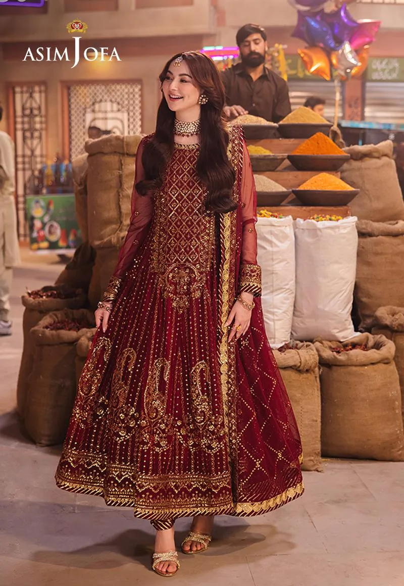 Chamkeeli by Asim Jofa Embroidered Net Unstitched 3Pc Suit AJKK-13