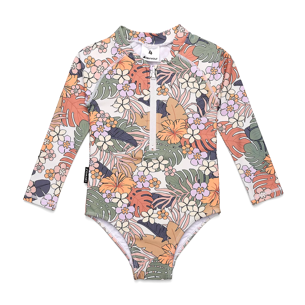 Crywolf Long Sleeve Swimsuit Tropical Floral