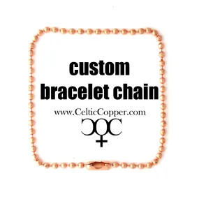 Custom Bracelet Chain Fine Copper Bead Chain Bracelet 2.4mm Custom Size Solid Copper Bracelet Chain