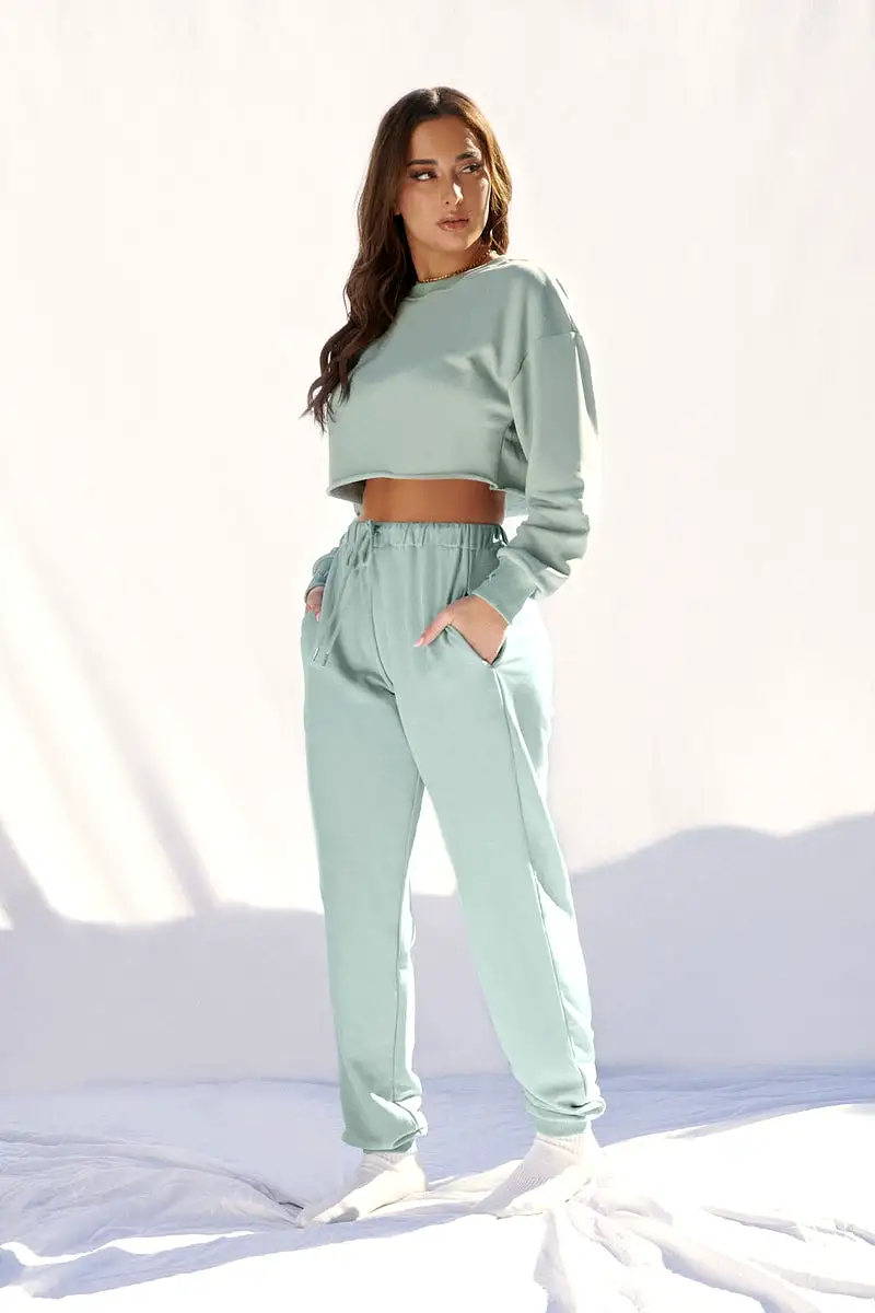 CXIX Oversized Cropped Jumper - Sage