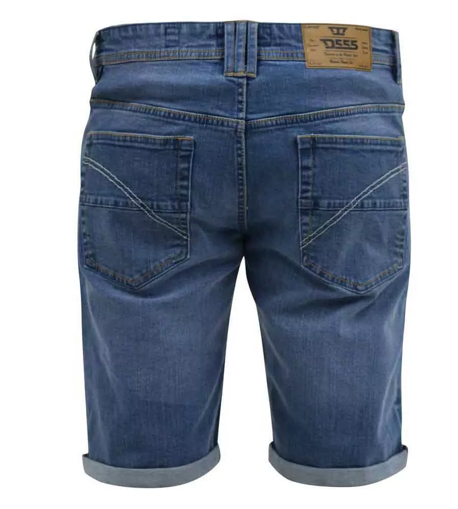 D555 Mens Blue Stretch Denim Shorts (SUFFOLK)