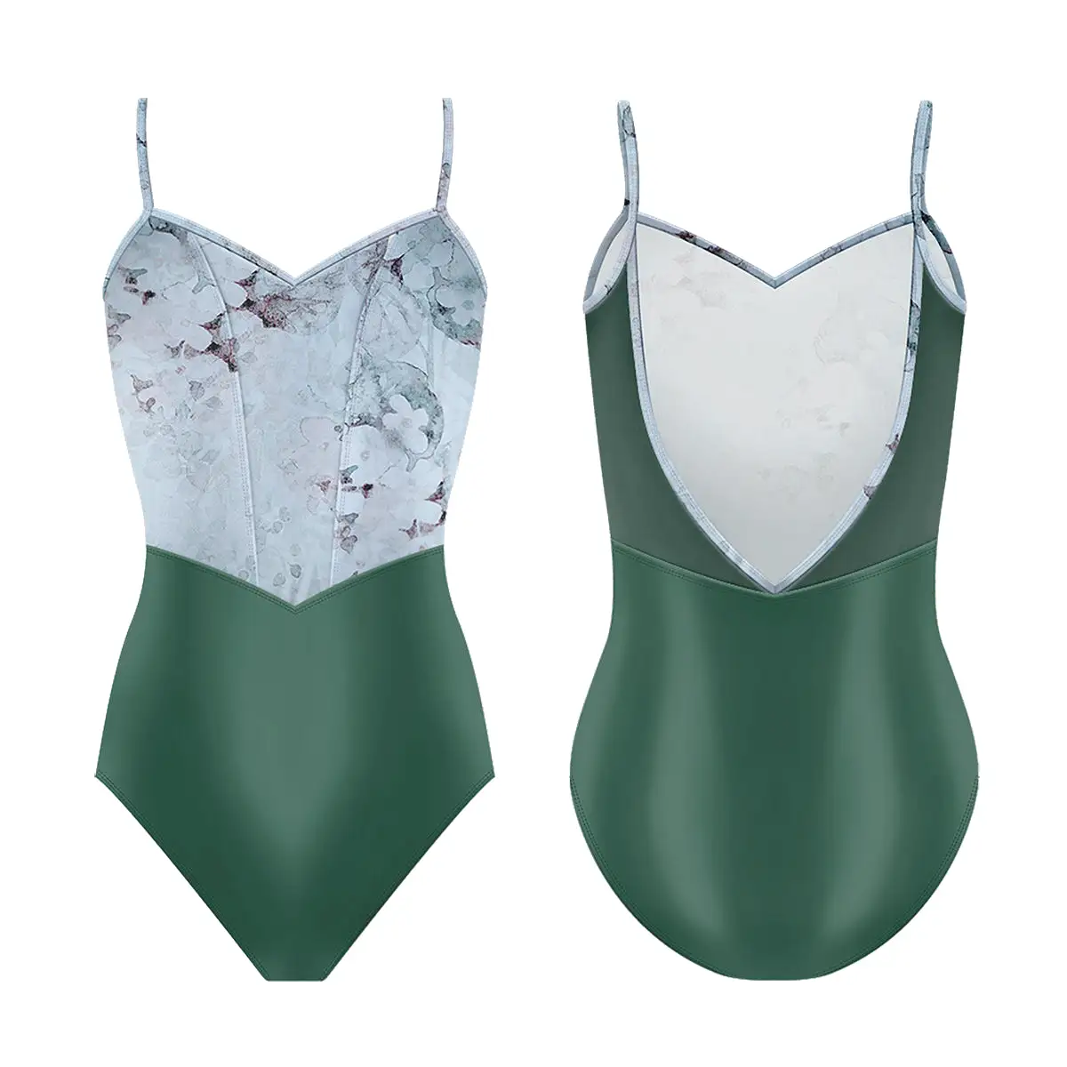 Danse de Paris Chanelle Leotard - Olive Moss