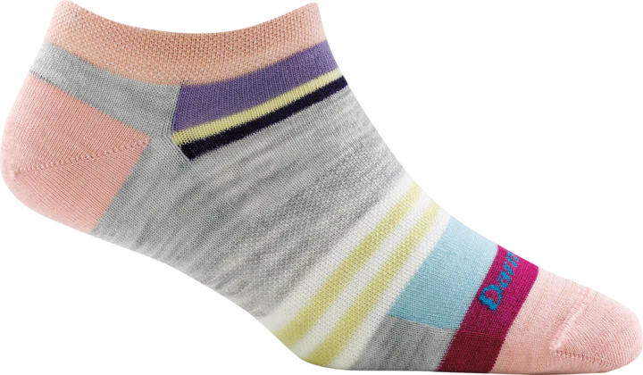 Darn Tough Womens Modern Stripe No Show Socks- Ash