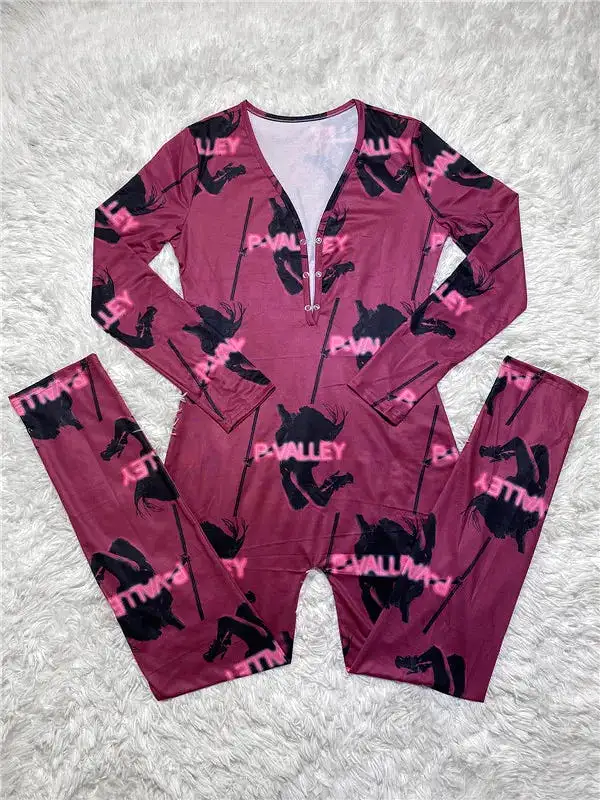 Design long sleeve long pants onesie pajamas adult onesie for women