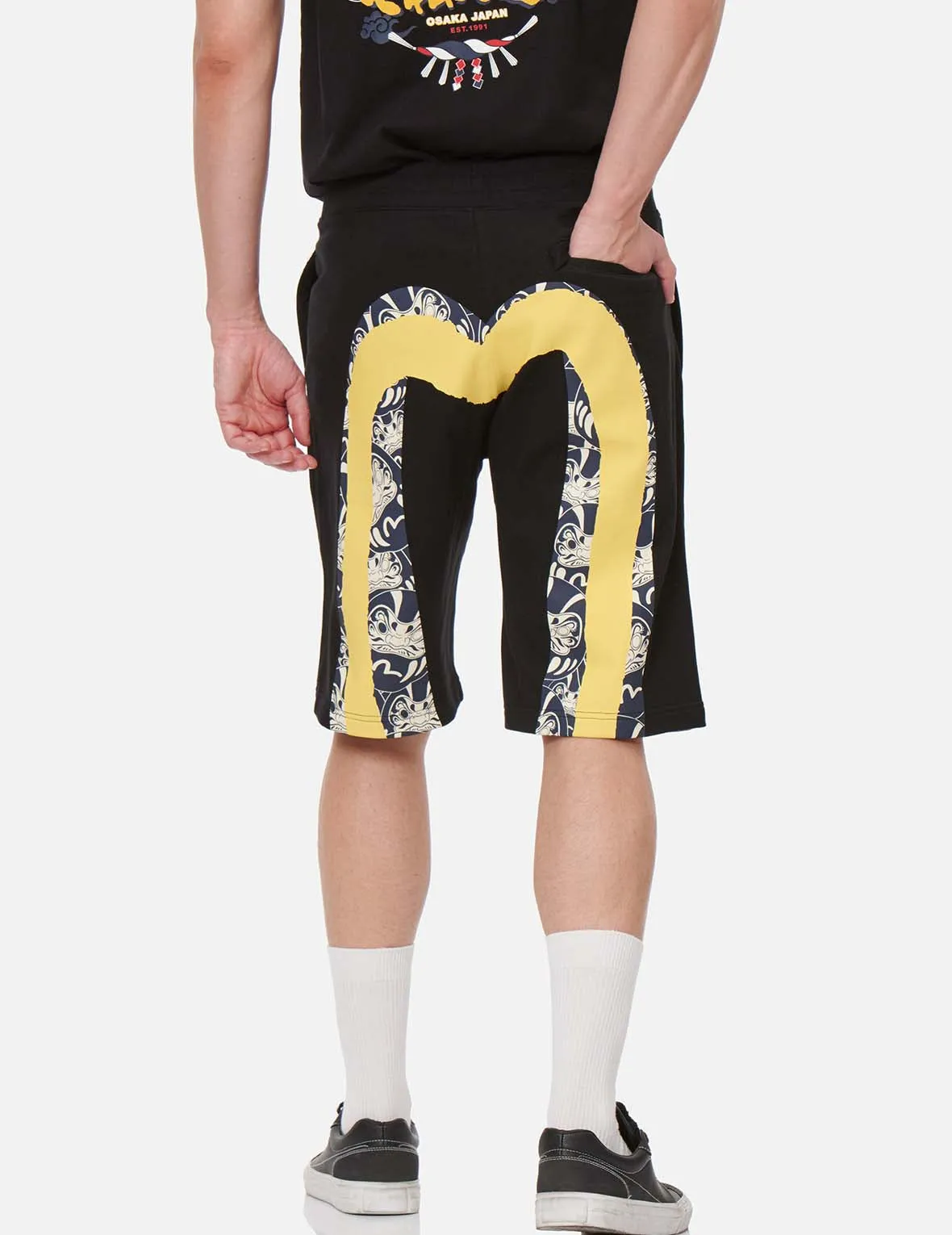 Double Daruma Daicock Print Sweat Shorts