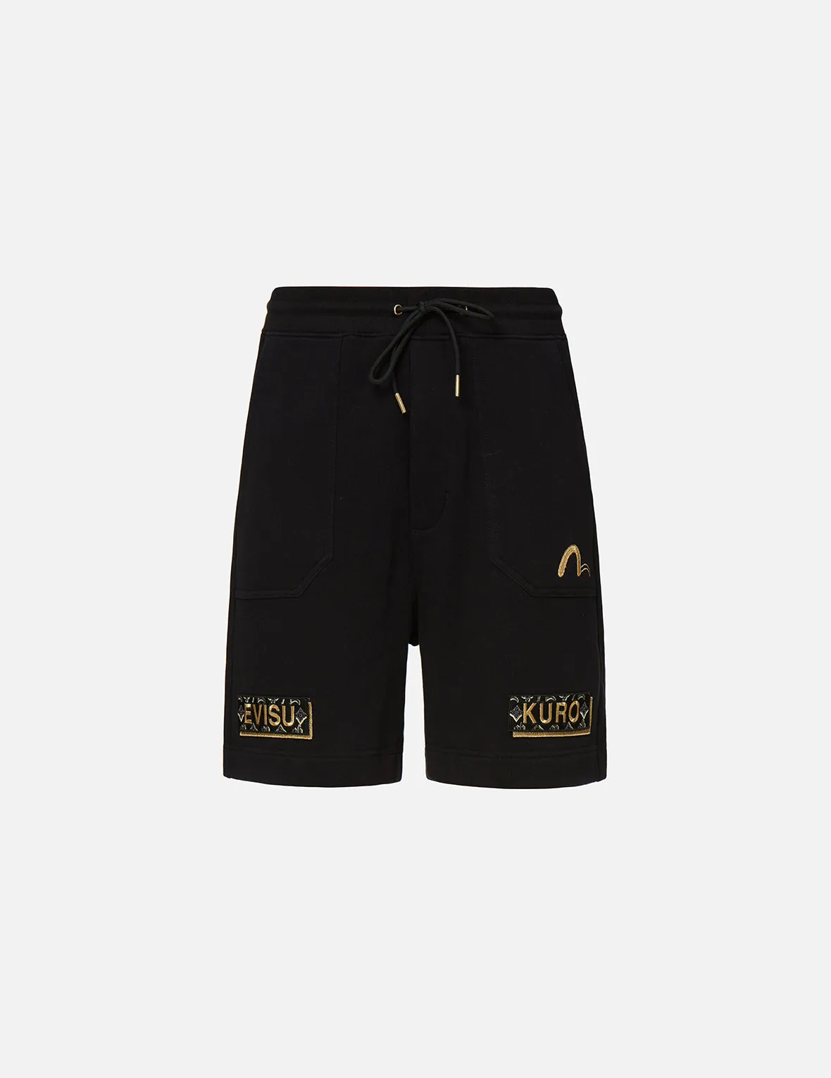 Double Logo Embroidered Badge Shorts